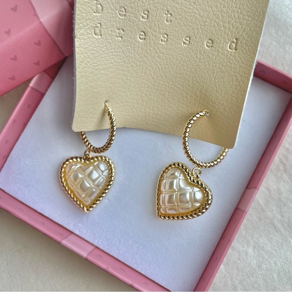 En Route Jewelry En Route X Bestdressed Quilted Heart Earrings In